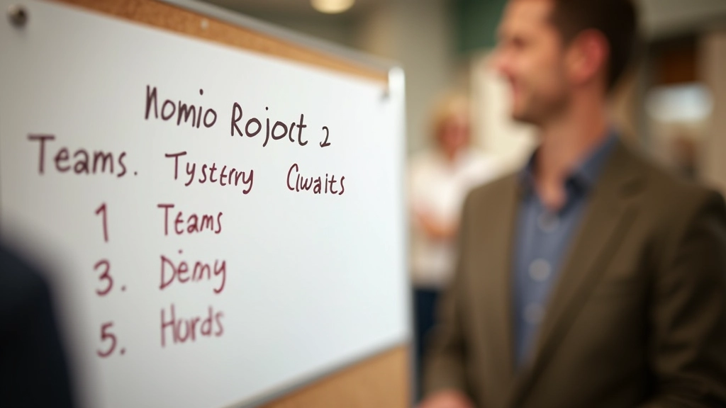 Whiteboard showing riddle competition scoring board with team names and point tallies